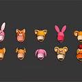 Cute Colorful Animal Shaped Hats with Rabbit Cat Bear Chicken Designs
