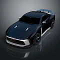 Modern Black Sports Car With Sleek Design Rear Spoiler And Sporty Alloy Wheels