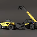 Yellow And Black Utility Vehicles With Telescopic Boom And Large Tires
