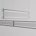 Modern Linear Pendant Light With Sleek Metal Frame And LED Lighting Design 3d model