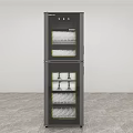Modern Black Upright Double Door Kitchen Appliance With Shelves For Tableware Storage 3d model