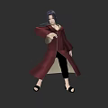 Game Movie Character In Red Robe With Black Long Hair And Extended Hand