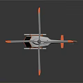 Aerospace Exploration Helicopter Featuring White Body Orange Accents Rotor And Landing Gear