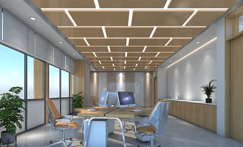 modern public office area office 3d model