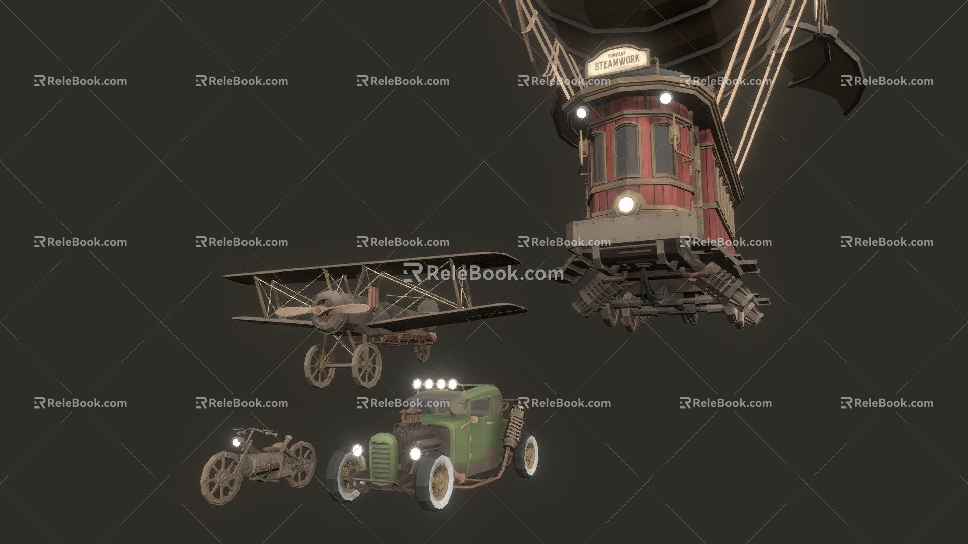 Modern Steampunk Car 3d model