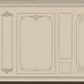 Elegant Cream Colored Wall Paneling With Ornate Carvings And Classical Design