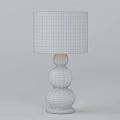 Modern Black Table Lamp With Two Spherical Base And White Lampshade 3d model