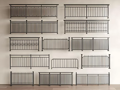 Various Metal Railings Different Designs and Decorative Styles for Home Use 3d model