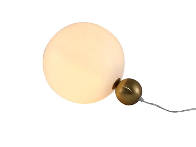 Modern Table Lamp With Spherical Cream White Shade And Brass Base Design 3d model