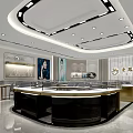 Luxury Modern Jewelry Store Interior With Display Counters And Elegant Lighting Design