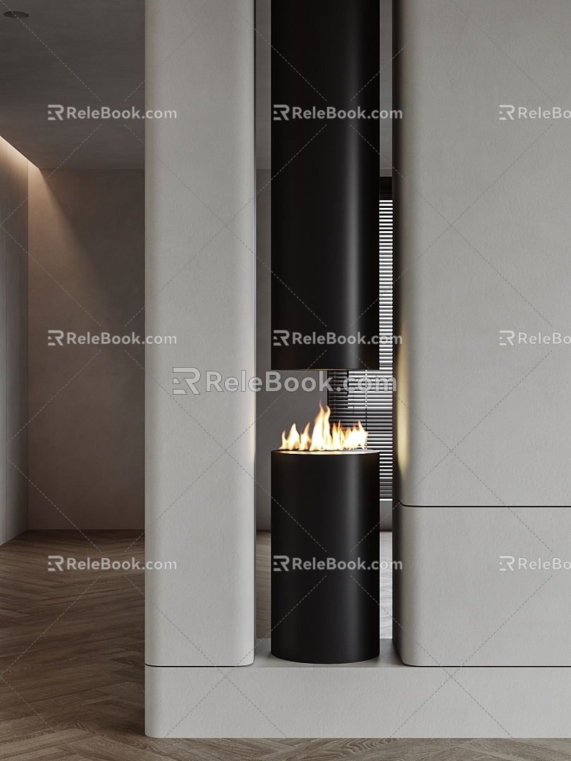 Round Fireplace Stove Heating Stove 3d model