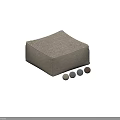 Modern Woven Texture Ottoman with Square Design in Neutral Color for Living Room