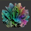 Colorful Wooden Stone Decorative Flower Shaped Sphere With Glossy Surface On Dark Background