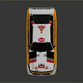 Alfa Team Rally Car With White And Orange Body And Sponsor Logos