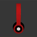 Modern Red And Black Over Ear Headphones With Glossy Surface And Comfortable Ear Cups