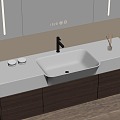 Toilet sink toilet mirror faucet 3d model