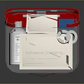 Open Red First Aid Kit With Medical Supplies Bandages And Scissors