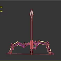 Purple Mechanical Structure With Long Rod Spiked Top And Mechanical Leg Support Base