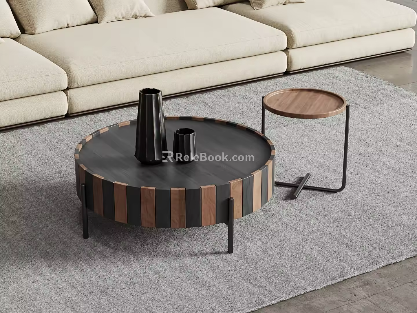 Modern Retro Coffee Table Middle Style Tea Table Ornaments 3d model