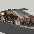 Traditional European Commercial Street With Historic Buildings Red Roofs And Plazas