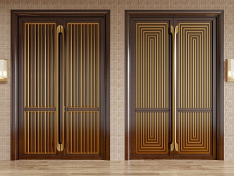 New Chinese Double Door 3d model