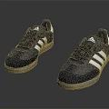 Adidas Navy Blue And White Casual Sports Shoes With Three Stripes Logo And Rubber Sole