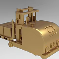 Industrial Material Handling Equipment Golden Forklift With Control Panel And Wheels