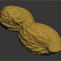 Yellow Peanut Plant Featuring Textured Surface on Dark Background with Reflection 3d model