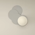 Modern Wall Lamp With Circular Gray Frame And White Illuminated Shade Design 3d model