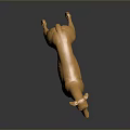 Shiny Golden Greyhound Dog Statue With Metallic Finish On Smooth Reflective Surface