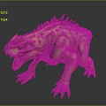 Fierce Spiked Spotted Creature 3D Model With Sharp Teeth And Powerful Limbs