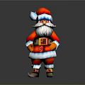 Santa Claus Character Design In Red Costume With White Beard And Belt Details