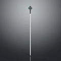Modern Clothing Rack With Decorative Top And Slim White Pole Design