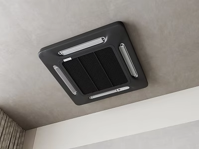 Ceiling Mounted Air Conditioner Fan with Modern Design in Room Interior 3d model