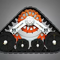 Triangular Mechanical Track System With Metal Gears And Rubber Wheels 3d model