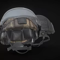 Tactical Protective Helmet With Transparent Visor Dual Color Mesh Panel And Straps