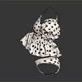 Fashionable Women's Polka Dot Two Piece Swimsuit With Ruffle Sleeves And Tie Front