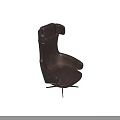 Modern Brown Leather Office Chair With High Back Swivel Base And Comfortable Armrests