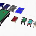 Sports Equipment Billiard Table Design With Green Felt Surface And Cue Accessories