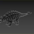 Detailed Ankylosaurus Dinosaur Model Featuring Spiked Back Armored Body And Red Open Mouth