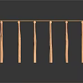 Wooden Long Table With Slender Wooden Legs And Wood Grain Surface