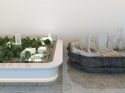 Commercial Equipment For Architectural Model Display With Greenery And Urban Design 3d model