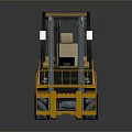 Orange Industrial Forklift With Cab Safety Guard Front Forks And Wheels Design