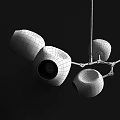 Branching Bubble Chandelier with Transparent Glass Shades and Modern Artistic Design