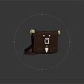 Brown Leather Shoulder Bag With Metal Buckle And Yellow Trim