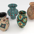Decorative Vases With Floral Patterns And Colorful Artistic Designs For Home