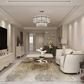 Modern Light Luxury Living And Dining Room With Elegant Decor And Panoramic City Lake View