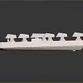 White Computer Keyboard With Standard Layout And Sleek Modern Design