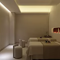 Modern SPA Sauna Interior With Comfortable Seats And Stylish Lighting 3d model