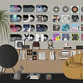 Stylish Vinyl Record Wall Decor Arranged in Circular Rows on Living Room Wall